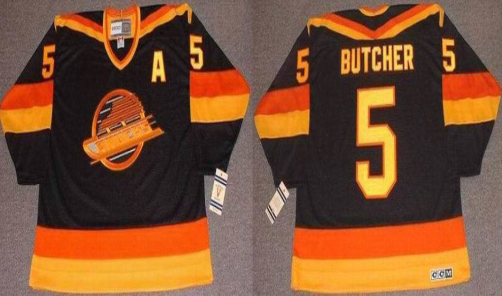 2019 Men Vancouver Canucks 5 Butcher Black CCM NHL jerseys